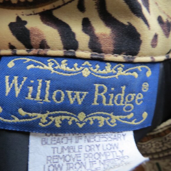 VTG Willow Ridge Jacket Golds/Browns/Black Animal Print Nehru Collar Size 16P - Picture 8 of 10